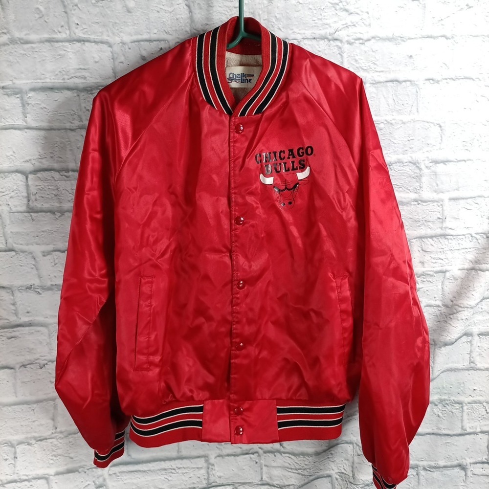 Vintage Chalk Line Chicago Bulls Satin Jacket Sz Large